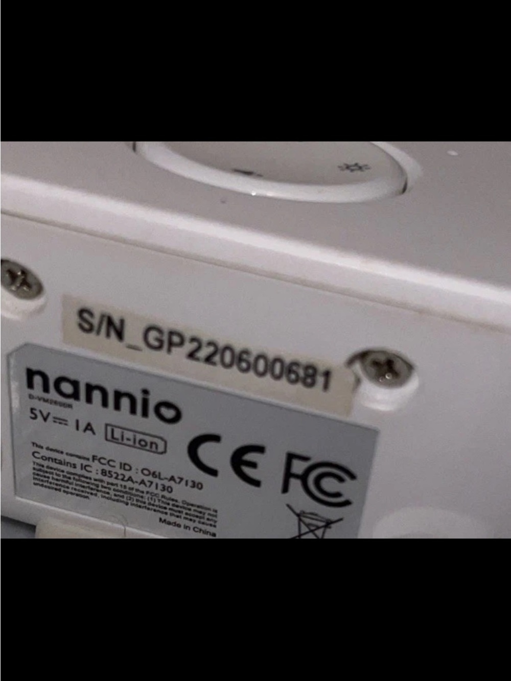 Nannio Baby Monitor Model D-VM2600 Audio Video Baby Monitor - Picture 4 of 4